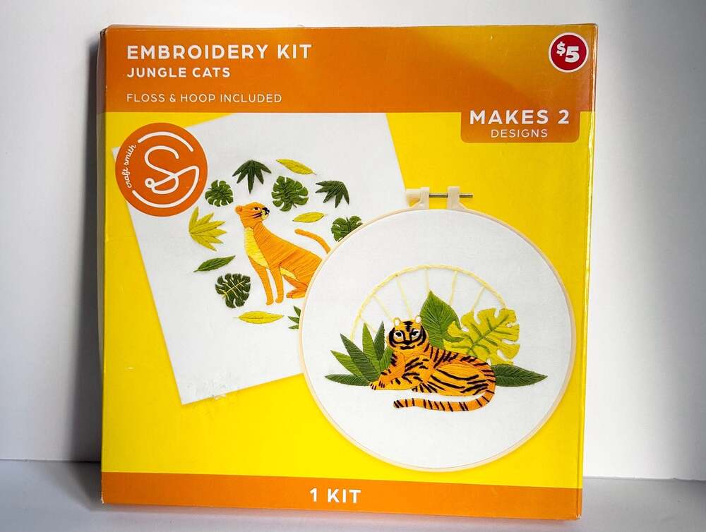 Craft Smith Embroidery Kit Jungle Cats Makes 2 Designs